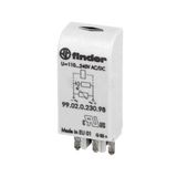 Finder 99.02.0.230.98 Yeşil Led Varistör 110 240V AC DC Modülü