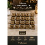 findhouse Gold Görünümlü Masa Numaratik Numaratör 1-20 Arası Cafe , Restaurant , Otel , Butik Otel