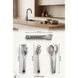 findhouse Paslanmaz Çelik A+ Plus Kaliteli 4lü Takım Servis Seti Izgara , Salata , Pasta , Makarna Maşası (Mutfak , Ev , Cafe , Restaurant , Otel)