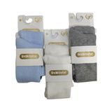 Fındık Bebe Yenidoğan Külotlu Bebe Çorabı 3lü Set - Gri - Mavi - Krem - 6 - 12 Ay