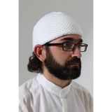 Fındık Desen Orlon Katlamalı Kışlık Namaz Takkesi, Sıcak Tutan Bere Takke Beyaz