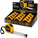 Findit 12 Adet 3mt x 16MM Otomatik Çelik Şerit Metre Stoplu (2818) - Belirtilmemiş - Renkli