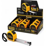 Findit 12 Adet 5mt x 25MM Otomatik Çelik Şerit Metre Stoplu (2818) - Belirtilmemiş - Renkli