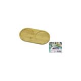 Findit 2 BÖLMELİ OVAL AHŞAP BAMBU YAĞDANLIK ALTLIK MİNİ TEPSİ 12 X 23.4 X 0.8CM (2818)