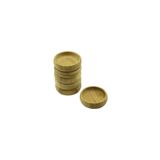 Findit 6 ADET - YUVARLAK AHŞAP BAMBU ÇEREZLİK - LOKUMLUK KASE DERİNLİK: 1.7CM - ÇAP: 8.8CM (2818)