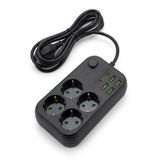 Findit Çoklu Priz Uzatma Kablosu 4 Soket + 4 USB + 2 Type-C – Termal Akım Korumalı, Isıya Dayanıklı, Çocuk Korumalı Güvenli Pri