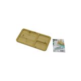 Findit DİKDÖRTGEN 3 BÖLMELİ=2+1 AHŞAP BAMBU SERVİS SUNUM TEPSİ - TAHTASI 24.8 X 13.8 X 1.4CM (2818)