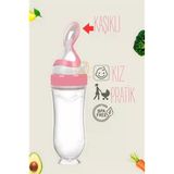 Findit Kaşıklı Mama Silikon Biberon Kız Bebek Besleyici 334756