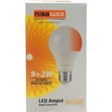 Findit NİSALUCE EAMP-074/BK 9+2W E27 BEYAZ-KIRMIZI LED AMPUL (2818)