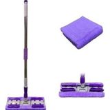 Findit Sihirli Spin Mop Teleskopik Çok Amaçlı Mop +1 Bez Hediyeli - Mor