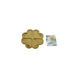 Findit YUVARLAK 4 KALP BÖLMELİ AHŞAP BAMBU SERVİS SUNUM TEPSİ - TAHTASI 21 X 1.4CM (2818)