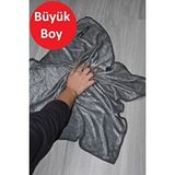 Fine Clean 1 Adet Gri Mikrofiber Parlak Büyük Boy Yer Fayans Laminant Duvar Bezi 50x70