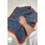 Fine Clean 1 Adet Turuncu Biyeli Mikrofiber Yer , Duvar Fayans Silme Temizlik Bezi 50x70cm
