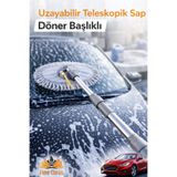 Fine Clean Gri Teleskopik Oto Temizlik Mopu Mikrofiber Başlık, Çizmez Yüzey, Araba Temzlik Fırçası (yedeksiz)