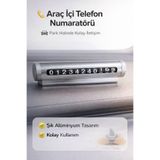 Fine Clean Premium Gri Metal Görünümlü Araç Içi Telefon Numaratörü , Çevirmeli Park Numaratör