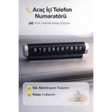 Fine Clean Siyah Metal Görünümlü Araç İçi Telefon Numaratörü , Çevirmeli Park Numaratör Yapışkanlı