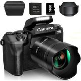 Fine Life Pro Dijital Kamera 1080P, 64 Megapiksel 16X Dijital Zoom Fotoğraf Makinesi, Görüntü Sabitleyici Vlog Kamera (1 Kamera) - Siyah