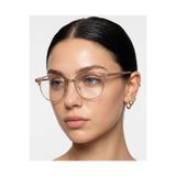 Fine Shine Clip Pembe Metal Asetat Mavi Işık Korumalı Gözlük 50 Ekartman Premium Seri