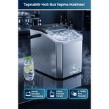 Fineblue Taşınabilir Hızlı Buz Yapma Makinesi 230V, 12 kg Kapasiteli Boyut Ayarlı Buz Makinesi - 1 lt