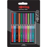 Fineliner, Ince Keçe Uçlu Kalem 0.4 Mm, 10'lu Paket, Karışık Renkler