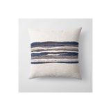 Fineroom Living " Combos " - Keten Zemin Ve Dokuma Desenli Kırlent 50x50 Lacivert (Iç Yastık Dahil)