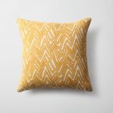 Fineroom Living Lucca - Zigzag Desenli Kare Kırlent 45 x 45 - Sarı (Ic Yastık Dahil) - 45 x 45 cm