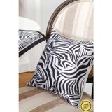 Finezza 1442 45x45 cm Siyah Beyaz Zebra Baskılı Kumaş Kırlent Kılıfı