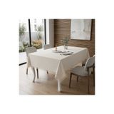 Finezza 150x210 cm Asos Keten Polyester Jakarlı Kumaş Krem Masa Örtüsü