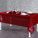 Finezza 160x220 cm 17 Parça 8 Kişilik Kristal Monoray Kumaş Kırmızı Sofra Takımı