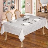 Finezza 160x220 cm Aslı Lüx Jakar Polycotton Kumaş Gri Masa Örtüsü