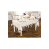 Finezza 160x230 cm 17 Parça 8 Kişilik Gönül Dantelli Etamin Bej Sofra Takımı