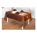 Finezza 160x230 cm 34 Parça 8 Kişilik Afife Kadife Krem Kahve Sofra Takımı