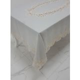 Finezza 160x230 cm Nihal Lüx Dantelli Simli Keten Kumaş Gri Dikdörtgen Masa Örtüsü