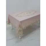 Finezza 160x230 cm Perla Dantelli Simli Keten Kumaş Pudra Masa Örtüsü
