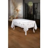 Finezza 160x320 cm Nilüfer Lüx Jakar Kumaş Gri Dikdörtgen Masa Örtüsü