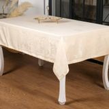 Finezza 160x320 cm Raya Lüx Jakar Bambu Kumaş Bej Dikdörtgen Masa Örtüsü
