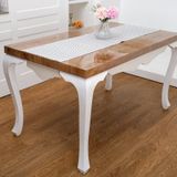 Finezza 40x140 cm Melisa Damask Baskılı Duck Kumaş Krem/Gri Runner