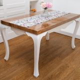 Finezza 40x140 cm Menekşe Çiçek Baskılı Duck Kumaş Runner
