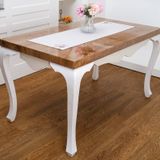 Finezza 45x150 cm Dolce Nakışlı Keten Efekt Kumaş Kreme Pembe Runner