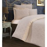 Finezza 908 200x220 cm 6 Parça Monaco Bambu Jakar Kumaş Krem Çift Kişilik Nevresim Takımı