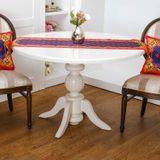 Finezza Belize Baskılı Saten Kumaş Kırmızıya siyah Runner&Kırlent Set 3 Prç-1378