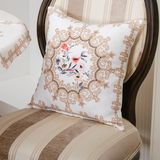 Finezza Frame Baskılı Kumaş Kreme Çiçekli Kırlent Kılıfı 45x45 İkili - 1433