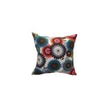 Finezza Geometrik Çiçek Baskılı Duck Pamuk Kumaş Krem Kırlent 45x45 cm 796