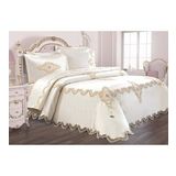 Finezza Hera Polyester Pamuk Krem Pike Takımı Çift Kişilik 6 Parça - 1280