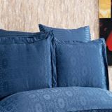 Finezza Jardin Bambu Jakar Kumaş İndigo İkili Oksford 60x80 cm Yastık Kılıfı