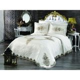 Finezza Jülide Polyester Pamuk Krem Pike Takımı Çift Kişilik 6 Parça - 699 - Beyaz