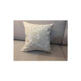 Finezza Keten Yaprak Baskılı Pamuklu Kumaş Krem Bej Kırlent 45x45 Cm 785