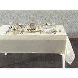 Finezza Kristal Monoray Kumaş Bej Masa Örtüsü ve Peçeteli Sofra Takımı 8 Kişilik Dikdörtgen 160x220 cm 17 Parça - 728 - 160 x 220 cm