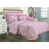 Finezza Larissa Pamuk Polyester Jakar Kumaş Pudra Yatak örtüsü Seti 7 Prç. - 356 - 260 x 270 cm
