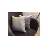 Finezza Linen Keten Gümüş&Antik Baskılı Kadife Kırlent Vizon 45x45cm İkili 556
